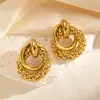 Brincos de Aço Inoxidável com Corrente Dourada Retro de Venda Quente Transfronteiriça Joias de Luxo Leve Estilo Punk Nicho Prontos para Venda