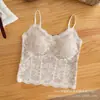 Top Camisola de Encaje Camelia Fragancia French Pure Desire para Mujer con Almohadillas de Sujetador Integradas Ajustado Capa Interior Base Top con Espalda Bonita