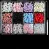 Explotaciones transfronterizas caja de ciruela Amazon tamaño mixto aleación de perla joyería para uñas joyería de lazo para uñas venta al por mayor