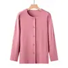 Tejido de Primavera Suéter de Cuello Redondo para Adultos Mayores Mangas Anchas Cardigan Pijama de Algodón Puro para Mujeres y Mayores Ropa de Casa Engrosada para Primavera y Otoño para Traje Hombres