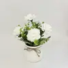 Rosas Artificiais Decoração de Sala de Estar Enfeites Flores Artificiais Pequenas Plantas em Vasos Escritório Quarto Mesa de Centro Escrivaninha Paisagem Decoração de Ambiente