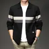 Item quente da transmissão ao vivo jaqueta cardigã de malha masculina suéter moda outono bloco de cores casual vestuário masculino manga longa outer wear tricô