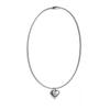 Collar de Bola de Acero Inoxidable Brillante Tributo Especial Transfronterizo Estilo Frío Colgante Esférico en Forma de Corazón Cadena Elástica Cadena de Hueso de Serpiente