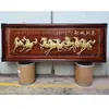 Pintura de Parede Escultura em Madeira Dongyang Madeira Maciça Chinesa Sala de Estar Parede de Fundo Pintura Decorativa Pingente Escritório Placa Decorativa Horizontal para Pendurar na Parede