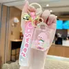 Chaveiro Copo de Chá com Leite Iceberg Colorido Transfronteiriço Pingente de Bolsa para Casal Anel de Chaveiro Exquisito com Areia Movediça Líquida
