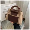 Nova Moda Coreana de Primavera Bolsa de Ombro Quadrada Pequena Texturizada Patchwork Vintage 2026 Bolsa de Mão Crossbody Casual Chic