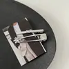 Pinza para el pelo colorida con pedrería estilo metálico para mujer, pinza lateral para flequillo de verano, pinza de cocodrilo, accesorio vintage para el cabello
