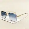 Nuevas Gafas de Sol de Moda, Gafas de Sol Sencillas Sin Marco de Gama Alta, Gafas de Sol Casuales y Versátiles Anti-UV para Mujer