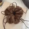 Peludo ~ Laço de Fita Prendedor de Cabelo Outono e Inverno Francês Suave Elegante Corda de Cabelo para Rabo de Cavalo Corda de Cabelo Não Machuca Acessórios de Cabelo
