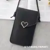 Nova Bolsa Transversal Mini para Estudantes 2020 Porta-moedas Coração Porta-cartões Bolsa Transparente para Celular com Tela Sensível ao Toque