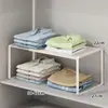 Prateleira organizadora retrátil para guarda-roupa, ferramenta economizadora de espaço para armário de roupas, prateleira divisória deslizante, sapateira