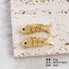 Banho de Ouro Real, Galvanoplastia Conservadora de Cor, Pingente de Peixe Dourado Koi, Joias Artesanais DIY, Acessórios para Pulseira, Colar, Brinco
