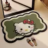 Tapete de Chão de Lama Diatomácea Gatinho Onda Desenho Animado Banheiro Absorção de Água Secagem Fácil Tapete para Pés Fácil de Limpar Resistente ao Desgaste Tapete de Chão para Banheiro