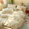 ¡Fresco y simple! Juego de ropa de cama de tres piezas 100% algodón Clase A para dormitorios estudiantiles, juego de cuatro piezas 100% algodón para dormitorios universitarios, incluyendo funda de edredón y sábana bajera