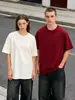 Camiseta de Manga Corta con Cuello Redondo, 240g de Peso Pesado 5A Antibacteriana Refrescante Sorona, Corte Holgado, Color Sólido Ropa de Trabajo, Estampado Transfronterizo