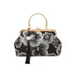 Nova Bolsa Qipao de Alta Qualidade com Textura Estilo Chinês Bolsa de Mão Feminina Elegante com Padrão Floral Estilo Chinês Bolsa de Festa com Senso de Temperamento