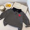 Polo Infantil 2026 Bugatang Otoño Nuevas Llegadas Nuevas Llegadas Niñas Camiseta de Rayas con Cuello Niños Ropa Infantil de Manga Larga
