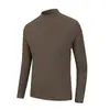 Camisa Base T-shirt Masculina De Rong Wei Yi Gola Semi-alta Manga Longa Moda Outono e Inverno Forrada com Lã Quente 280g Wei Yi Roupa Masculina