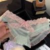 Refrigerante de Amora * Renda Sexy Francesa Roupa Íntima Feminina Malha Pura Fina Contraste Respirável Sem Marcas Tanga Feminina