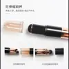 Set de Pinceles de Maquillaje Seis en Uno, Pincel para Base, Pincel para Rubor, Pincel para Sombra de Ojos, Pincel de Maquillaje Multifuncional Retráctil y Portátil con Cubierta