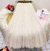 Falda de malla con lunares flocados para mujer, otoño e invierno, cintura alta, adelgazante, línea A, gran vuelo, doble cara, falda plisada de longitud media