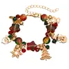 Pulseira Nova de Natal Europeia e Americana Transfronteiriça Criativa Versátil Pingente de Árvore de Natal Velho Boneco de Neve Explosão Cristal Pulseira para Mulheres