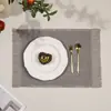 Jogo americano retangular de papiro trançado com franjas vintage, tapete multicolorido oco com franjas resistentes ao calor, disponível para uso em mesa de pousada e restaurante
