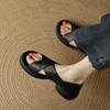 Un Zapato, Dos Formas de Usar: Sandalias Abiertas con Tiras Cruzadas y Punta Redonda para Mujer, Nuevo Estilo Verano 2026, Chanclas Casuales de Suela Gruesa, Suela de Plataforma Cómoda