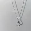 Colar feminino banhado a prata 925 com gota d'água, celebridade da internet, popular, leve, luxuoso, verão, design de nicho sofisticado, corrente de clavícula requintada