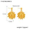 Aretes de Flor de Girasol Exagerados de Acero de Titanio de la Industria Pesada Europea y Americana para Mujer, Vintage, de Alta Gama, con Sentido, Personalizados