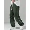 Pantalones de Trabajo Casuales a Rayas de Secado Rápido de Venta Caliente en Verano para Hombre, Pantalones Paracaídas Deportivos de Alta Calle Americana de Comercio Exterior Transfronterizo