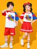 Fantasia Infantil Fantasia Infantil de Dança Estilo Chinês Fantasia Costurada para Equipe de Cheerleading Fantasia para Aula de Esportes de Alunos do Ensino Fundamental