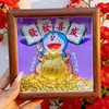Marco de Foto de Árbol de Navidad de Oro Puro 999 Adorno Feng Shui para la Paz y la Alegría, Soporte de Exhibición del Dios de la Riqueza, Regalo para Familia y Amigos