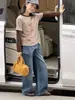 Novas calças jeans largas de outono estilo coreano para meninas, calças retas da moda e que afinam para crianças mais velhas, adequadas para primavera e outono, calças compridas até o chão