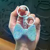 Chaveiro Coração Cheio de Diamantes Vazado Criativo Diamante Amor Chaveiro de Carro Portátil Pingente de Bolsa para Estojo de Fone de Ouvido