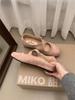 Sapatos franceses rasos da moda, bico fino, sapatos femininos, primavera de 2025, novos sapatos femininos estilo francês com Mary Jane