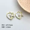 Colgante Creativo de Corazón con Zirconia de Goteo de Aceite Colgante de Aleación Material para Collar Pulsera Pendientes Accesorios de Ropa Hechos a Mano DIY