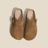 Chanclas de Dedo para Mujer 2023 Nuevas Suela Suave Punta Redonda Retro Gamuza Burken Zapatos Planos Casuales Perezosos Muller Zapatos