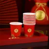 Vasos pequeños desechables para vino, vasos de papel rojos para bodas, vasos engrosados, tamaño pequeño, 50 piezas, vasos dorados con papel de aluminio para brindis en banquetes de boda, venta al por mayor