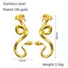 Brincos em aço inoxidável dourado estilo francês personalizados em formato de cobra, os mesmos dos influenciadores da moda do INS, brincos versáteis para mulheres