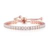 Pulseira ajustável de cristal de cor quadrada, fileira única de 3mm, popular na Europa e nos Estados Unidos, joias de zircônia banhadas a ouro por atacado