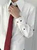 Camisa CsmyRever React de Cuello Alto y Puntiagudo, Rayas, Hombro Recto, Manga Larga para un Viaje Elegante