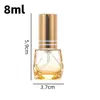 Venta directa del fabricante: Botella de muestra de perfume rollerball de diamante de 8 ml, spray de perfume, botella de recarga rollerball de aceite esencial cosmético