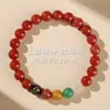 Dios de la Fortuna de Cinco Vías Cuentas Sueltas Ágata Natural Rojo Negro Amarillo Verde Blanco Cuentas de Cristal Accesorios para Manualidades Cuentas Individuales de Ágata Venta al por Mayor