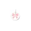 Prata S925 Sólido epóxi rosa laço redondo pingente pulseira de contas diy corrente clavícula pingente acessórios de prata