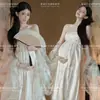 Tema Estúdio Fotográfico Novo Retrô Novo Estilo Chinês Vestido Amassado com uma Vibe Descolada para Sessão de Fotos da Barriga de Grávidas