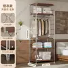 Arara de metal estilo japonês com 60cm de profundidade para instalação, guarda-roupa aberto autoportante, closet, prateleira montada, rack de armazenamento para guarda-roupa