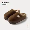 Pantuflas de algodón, sencillas, Rilakkuma, otoño e invierno, para mujer, con felpa, engrosadas, cálidas, para el hogar, de interior, antideslizantes, pantuflas de felpa, para hombre