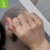 Yinzi Yun Nuevo Anillo Abierto de Gato para Pareja de Plata s925 Anillo Sencillo de Plata Curado Cálido para Mascota para Novia