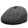 Gorro de Lana a Cuadros Simple de Invierno para Hombres de Mediana Edad y Mayores, Papá y Abuelo, con Protección para los Oídos y Calidez